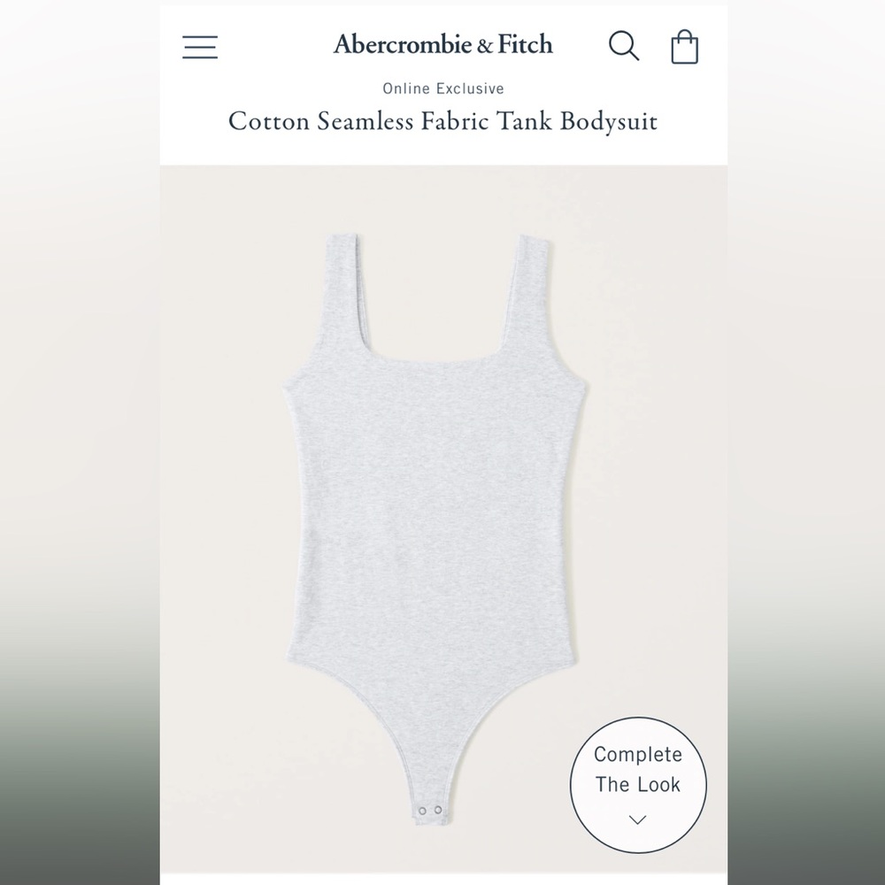 Abercrombie & Fitch Cotton Seamless Fabric Tank Bodysuit